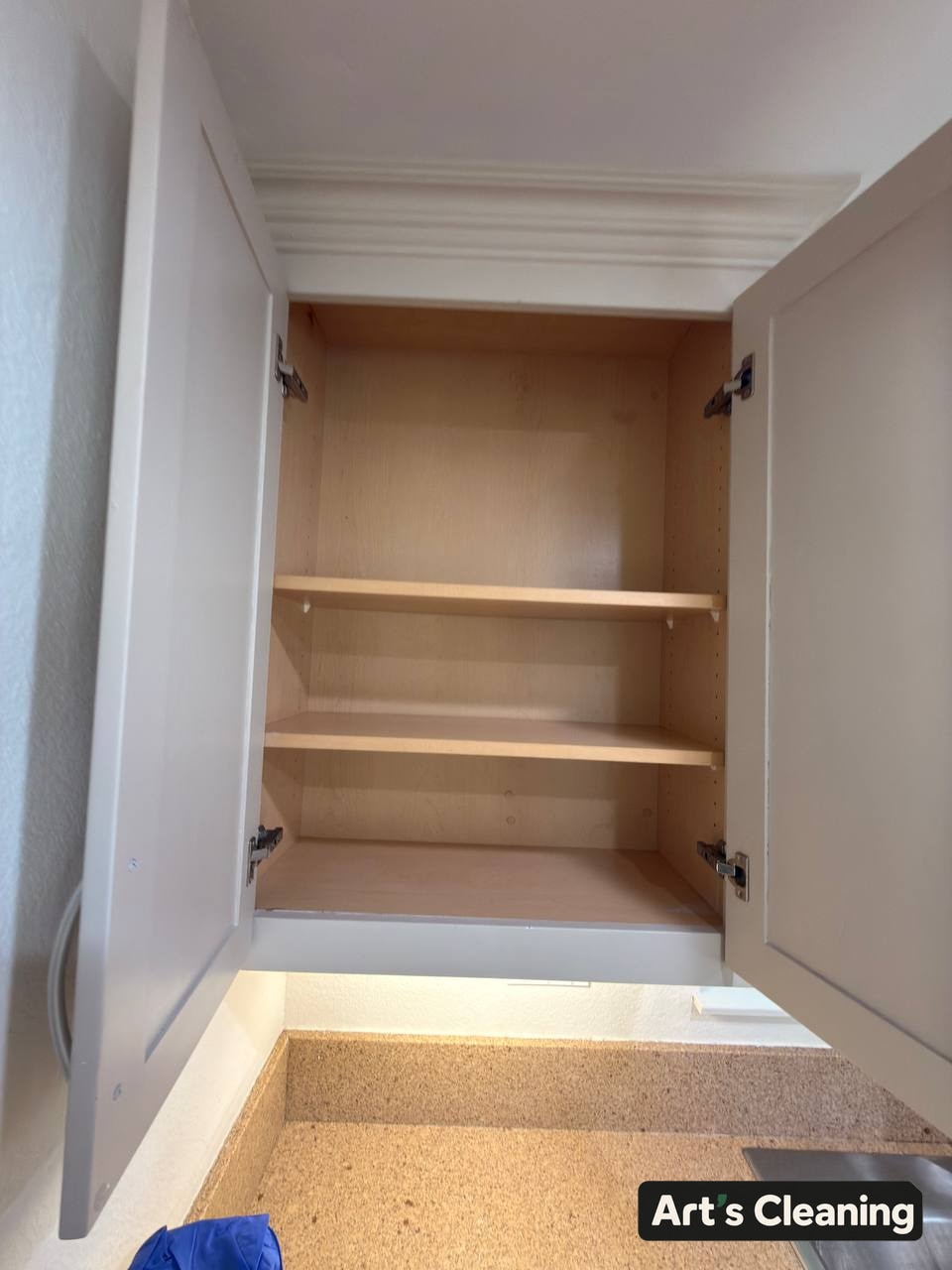 Clean cabinet interior