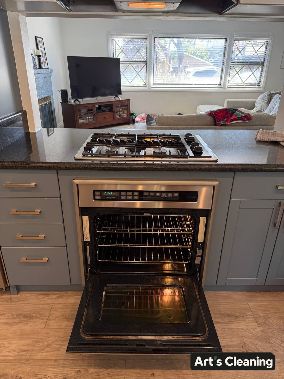 Detailed oven interior after cleaning