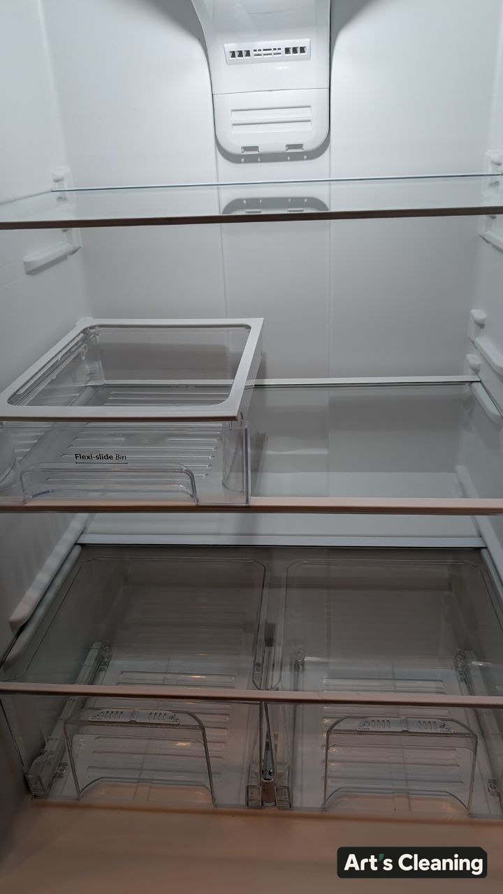 Detailed cleaning inside a refrigerator