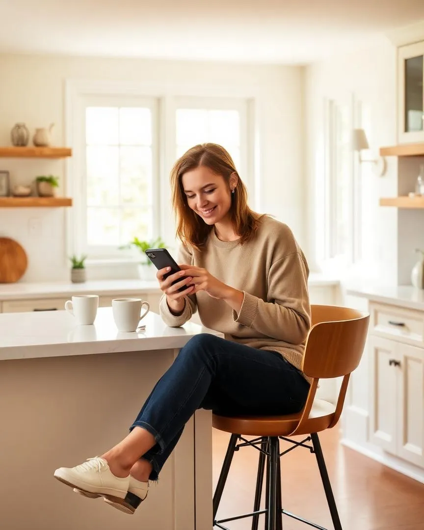 Customer confirming a home-cleaning appointment on her phone